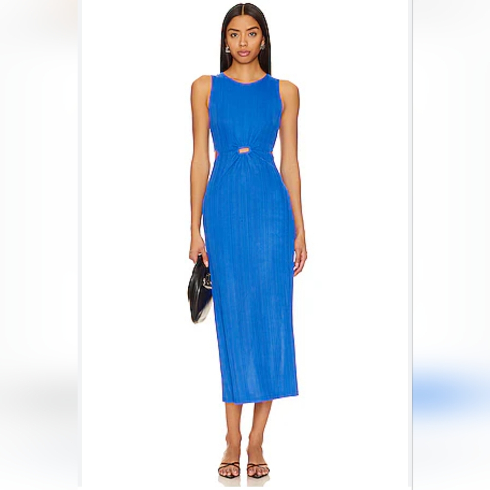 MinkPink Raya Midi Dress Blue X Revolve